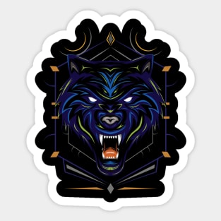 Head Wolf Illustration Sticker